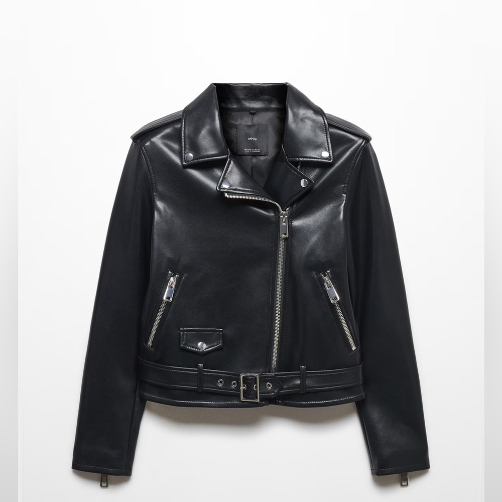 Mango faux leather biker jacket